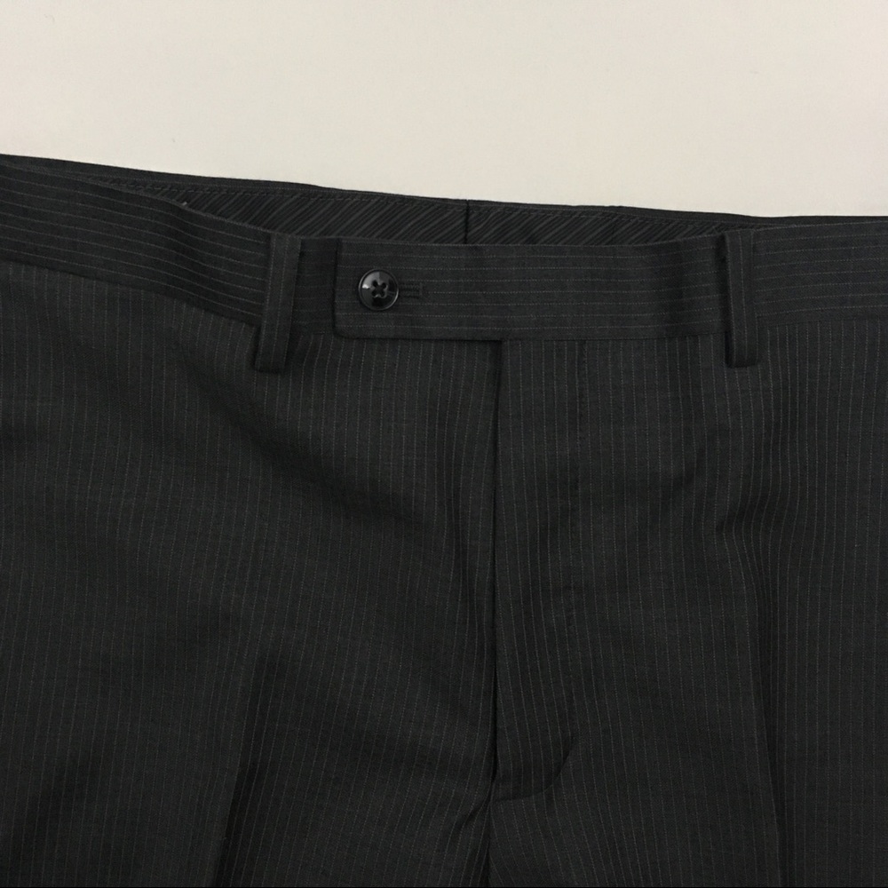 Calvin Klein 40r mens suit 2 piece gray stripes 100% wool 34w new nwt ea0035 - Picture 6 of 8